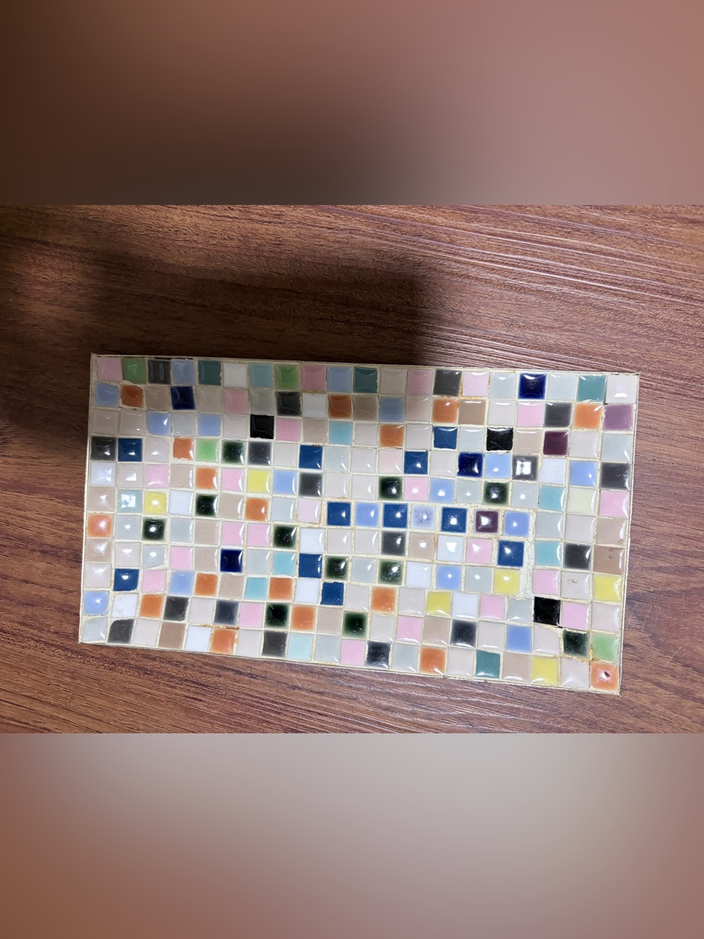Vintage Multicolor Mosaic Ceramic Tile Tray